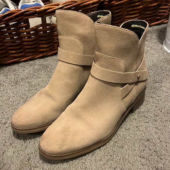 Cole Haan Women's Wylie Bootie 45MM Rain Boot, Water Resistant Birch Suede - Picture 2 of 7